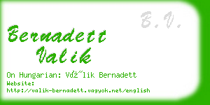 bernadett valik business card